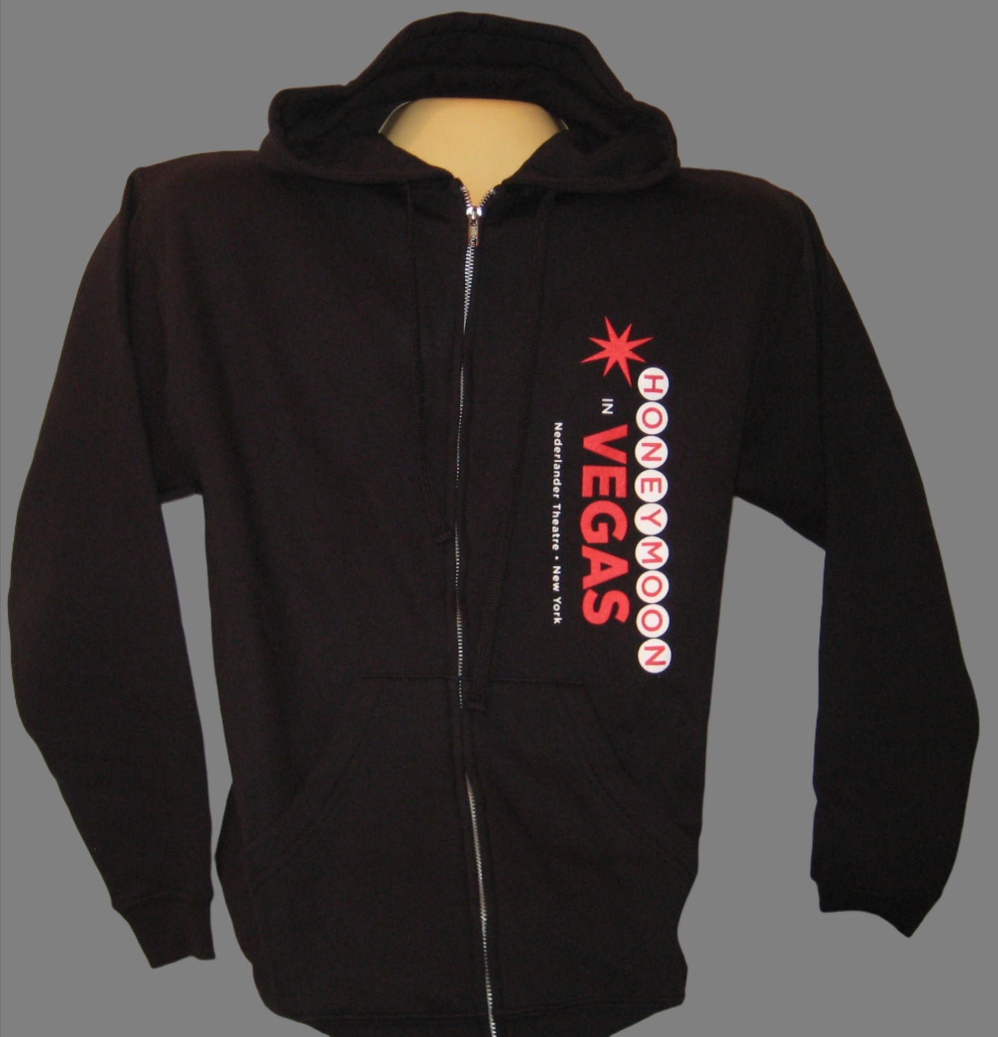 Honeymoon In Vegas Black Zip Sweatshirt Hood