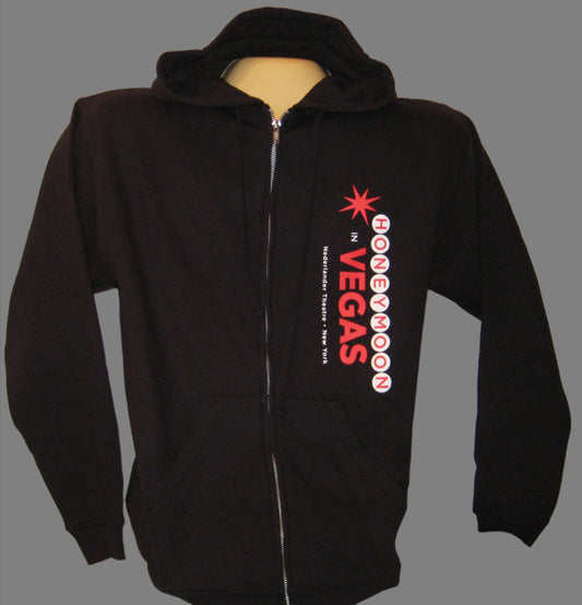 Honeymoon In Vegas Black Zip Sweatshirt Hood