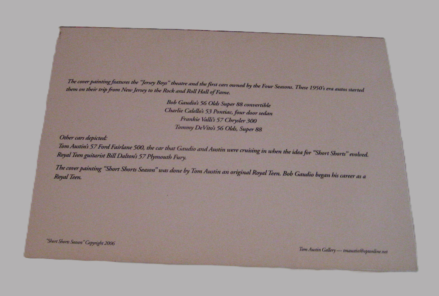 Jersey Boys Notecards