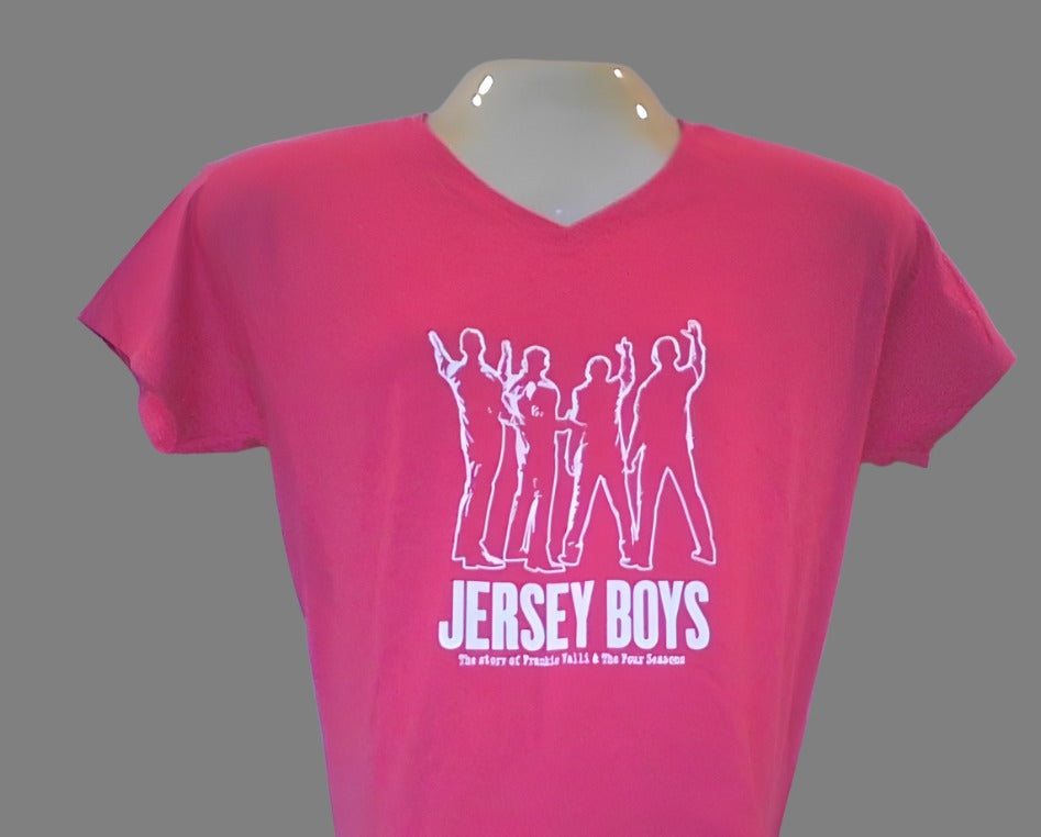 Jersey Boys Hot Pink V Neck