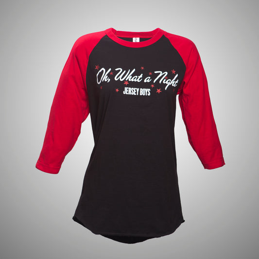 Jersey Boys Black & Red Baseball Jersey with Oh What a Night Unisex sizes