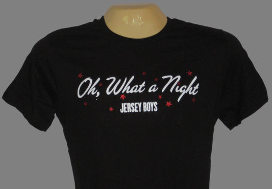 Jersey Boys Oh What A Night Black Cap Sleeve Tee